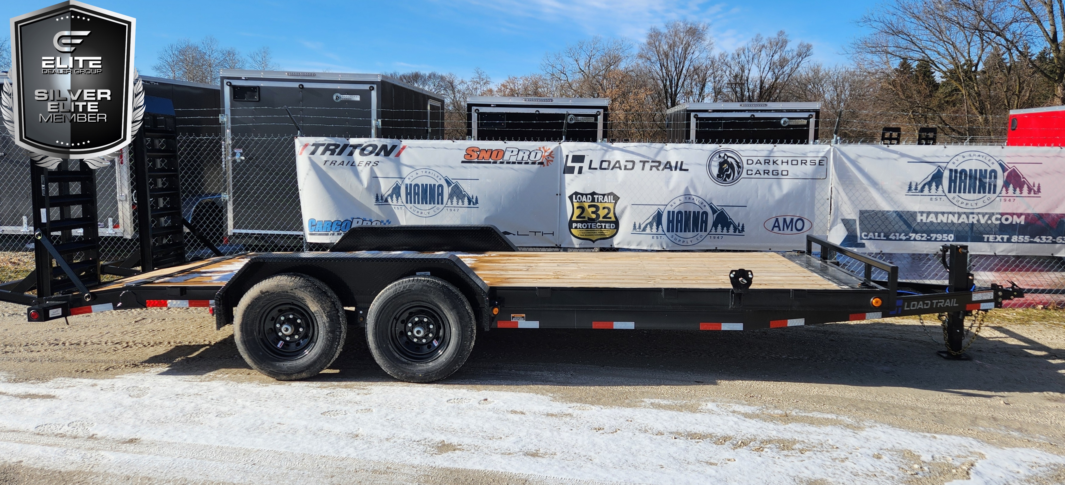 Load Trail 83 X 22 Tandem Axle 14,000 Lb Steel Car Hauler / Equipment Trailer with Fold Up Ramps